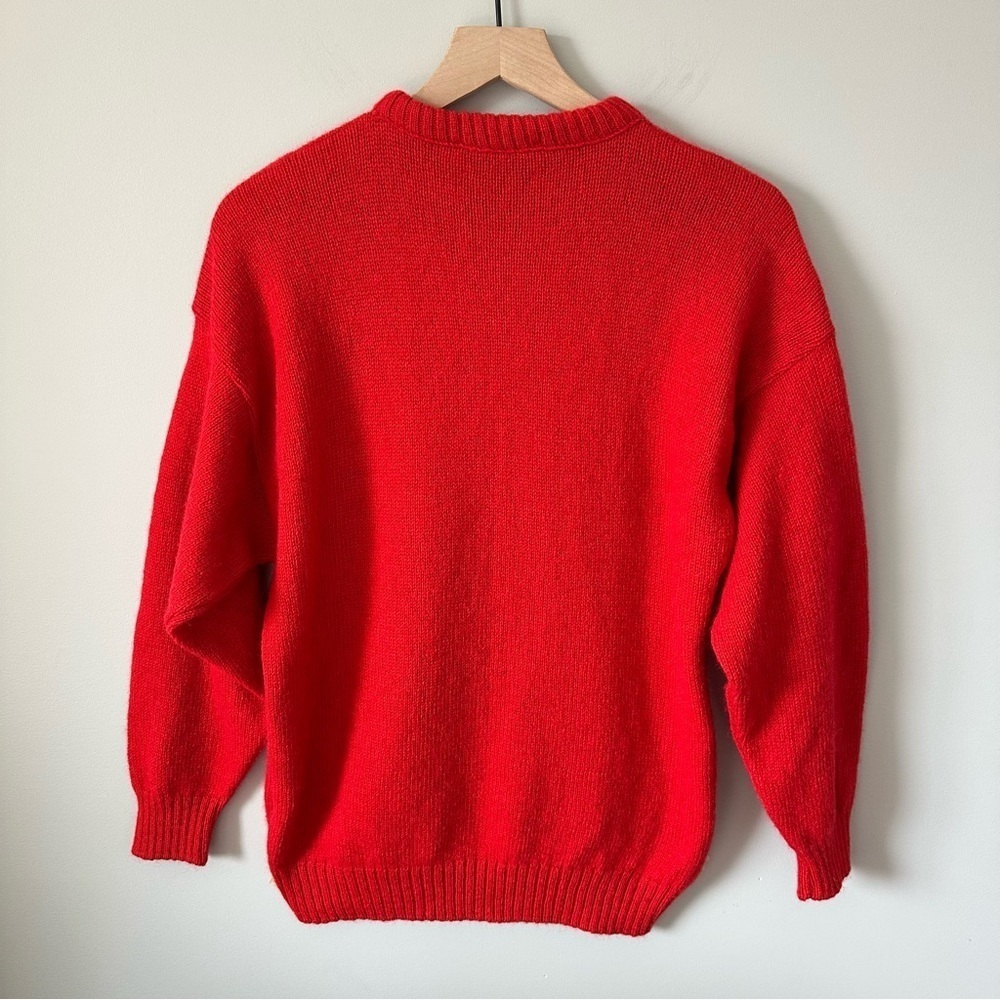 Vintage Jerslid Womens L Red Nautical Knit Sweater USA Made Wool Blend - Picture 8 of 12